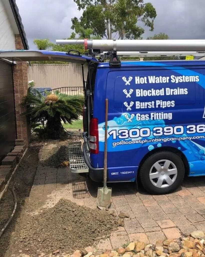 Big Blue van on a job